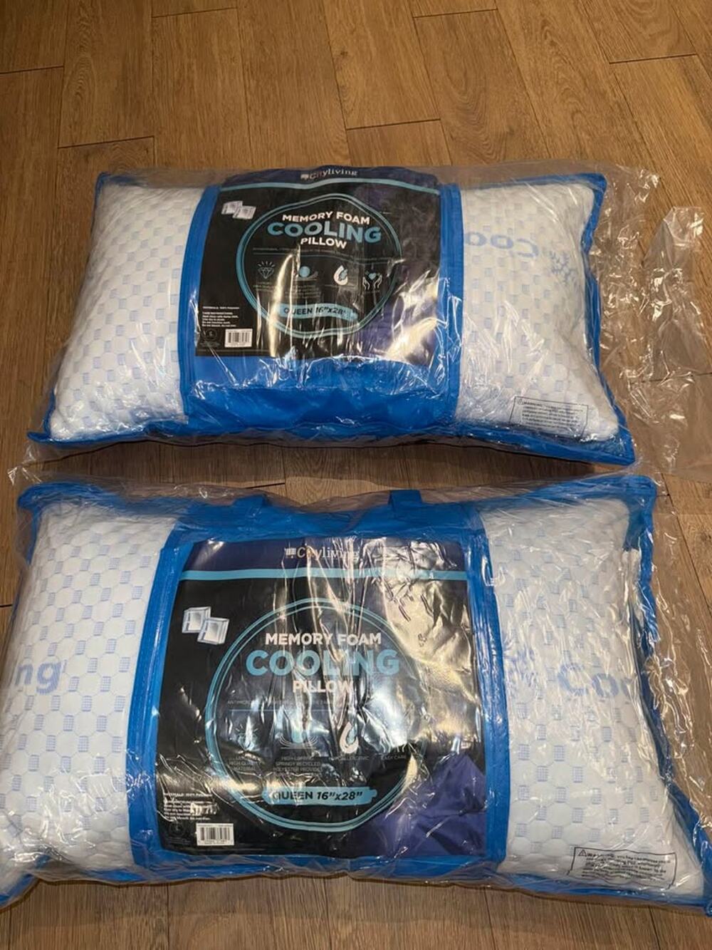 Brand new Cityliving Cooling Memory Foam Pillow Queen 16" x 28" NWT (Set Of 2)